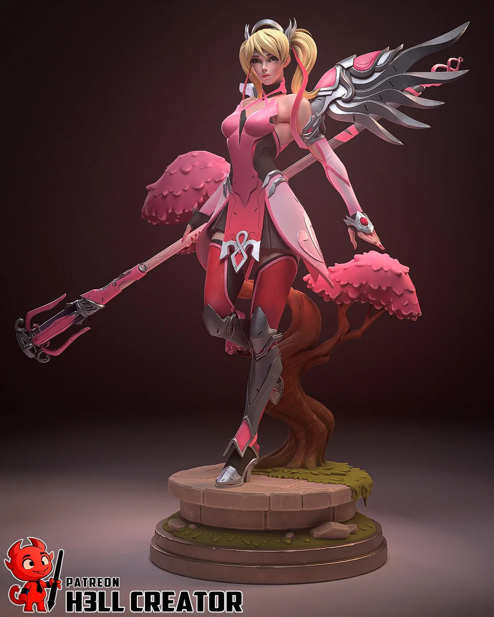 Mercy | Fan Art | 3D Printed Resin Model Garage Kit | *Un-Painted* | H3LL Creator 4