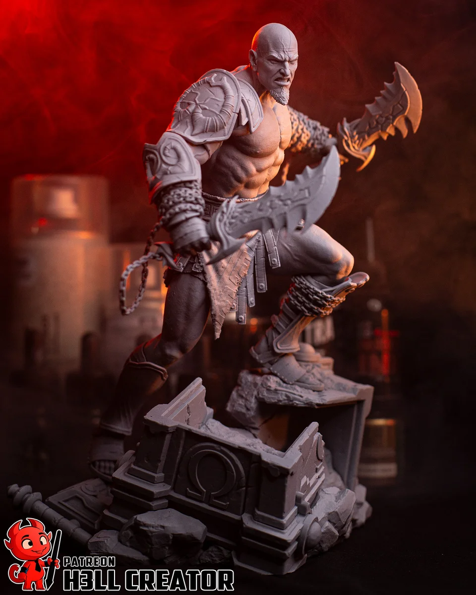Kratos | Fan Art | 3D Printed Resin Model Garage Kit | *Un-Painted* | H3LL Creator 10