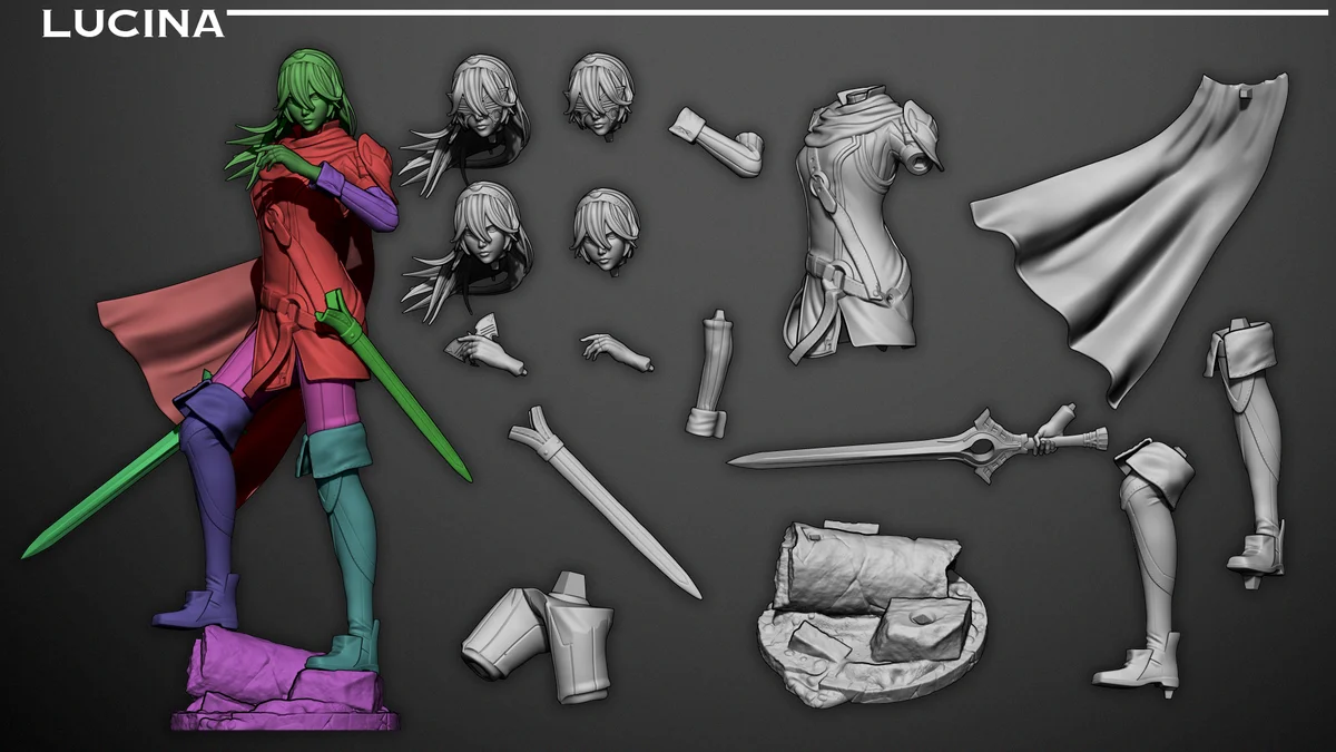 Lucina | Fan Art | 3D Printed Resin Model Garage Kit | *Un-Painted* | Inaki Sculpts 6