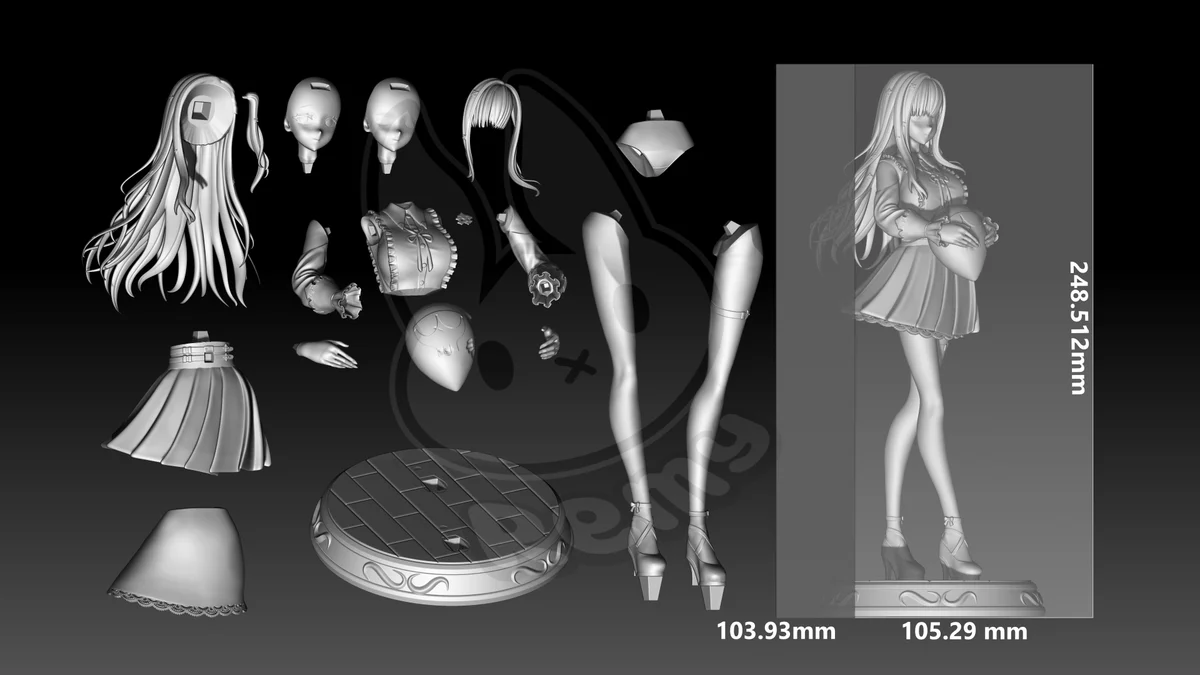 Mori Calliope v2 | Fan Art | 3D Printed Resin Model Garage Kit | *Un-Painted* | Remy Sculpts 8