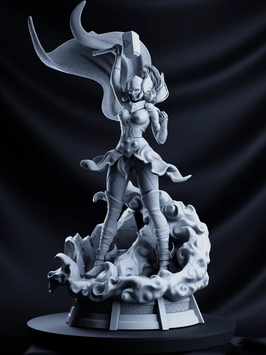 Lady Thor Jane Foster | Fan Art | 3D Printed Resin Model Garage Kit | *Un-Painted* | 3DMoonn 4