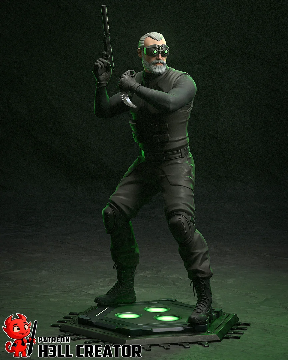 Navy Seal with Night-Vision Goggles | Fan Art | 3D Printed Resin Model Garage Kit | *Un-Painted* | H3LL Creator 3