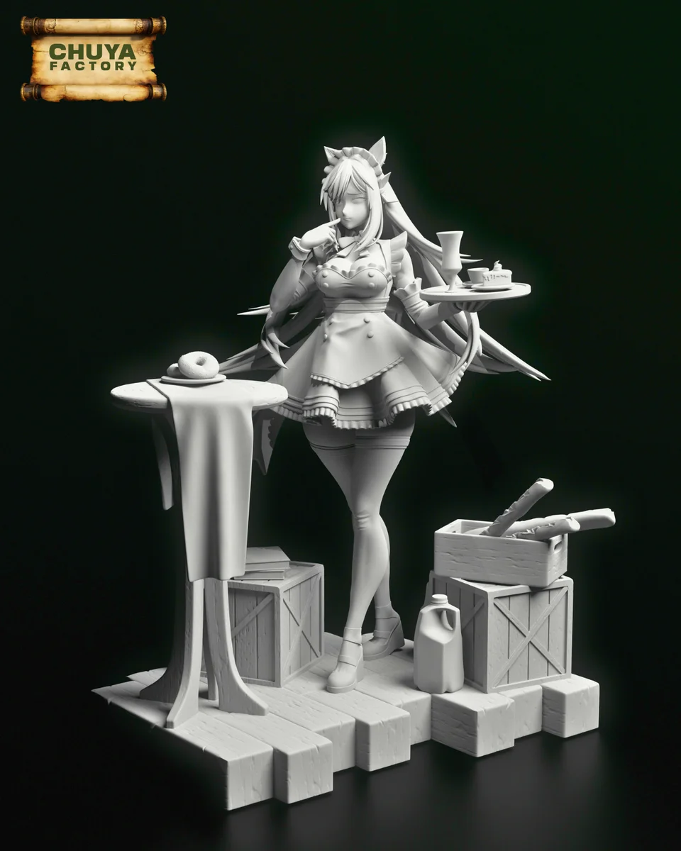 Maid Rapi | Fan Art | 3D Printed Resin Model Garage Kit | *Un-Painted* | Chuya Factory 10