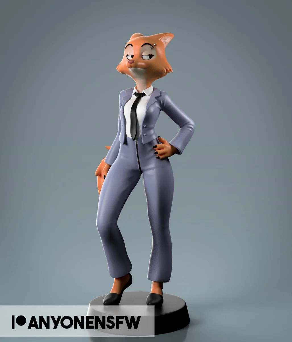 Business Fox | Fan Art | 3D Printed Resin Model Garage Kit | *Un-Painted* | AnyoneNSFW 3