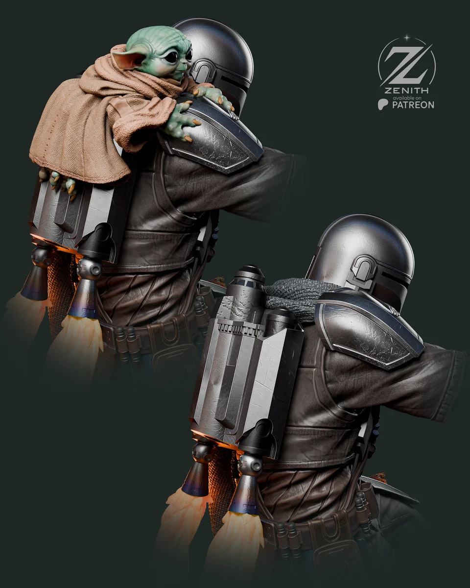 Mandalorian & Grogu | Fan Art | 3D Printed Resin Model Garage Kit | *Un-Painted* | Zenith Studios 8