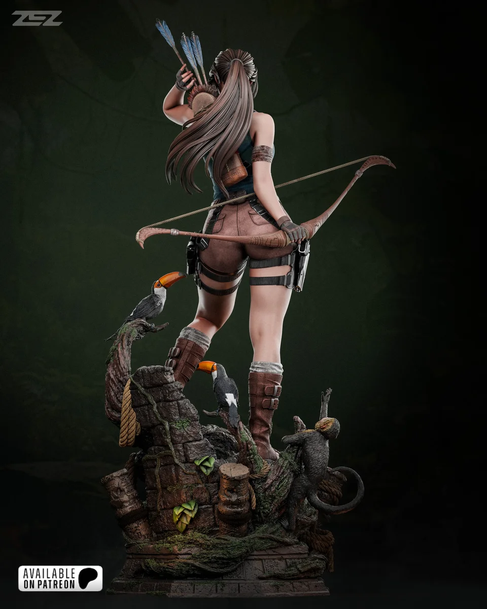 Lara Croft | Fan Art | 3D Printed Resin Model Garage Kit | *Un-Painted* | ZEZ Studio 12