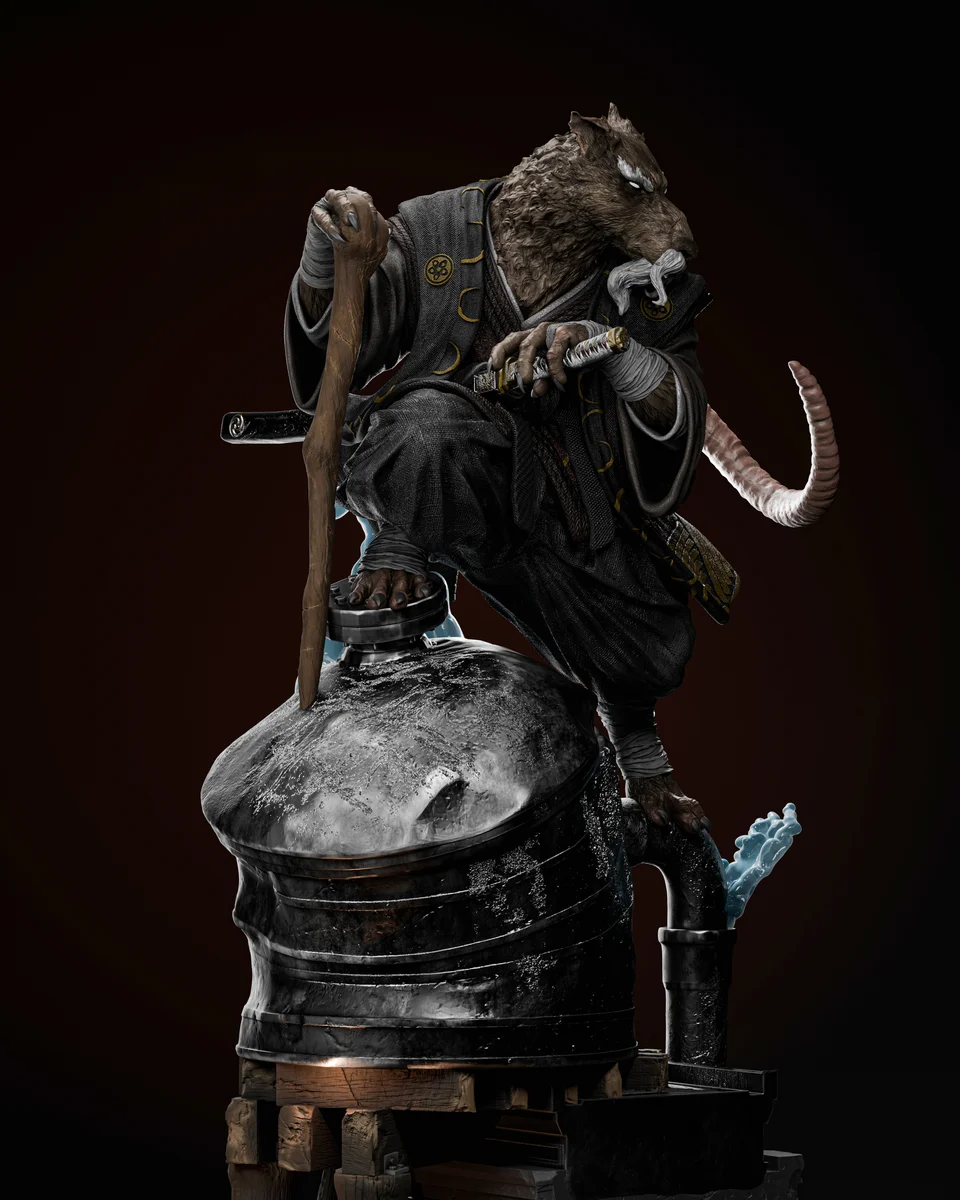 Master Splinter | Fan Art | 3D Printed Resin Model Garage Kit | *Un-Painted* | ZEZ Studio 6