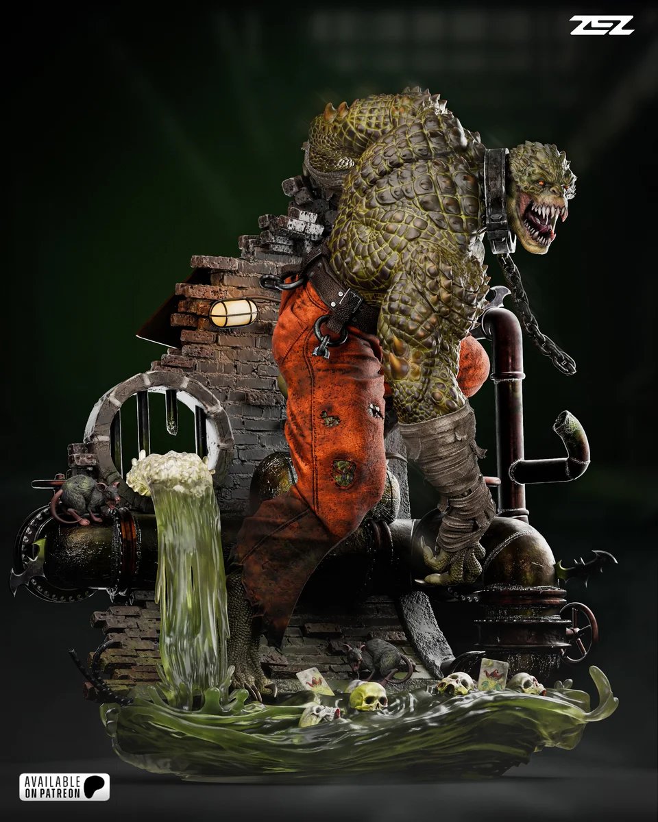 Killer Croc | Fan Art | 3D Printed Resin Model Garage Kit | *Un-Painted* | ZEZ Studio 7