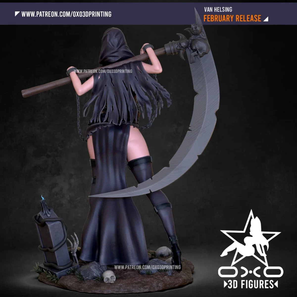 Lady Reaper - Van Helsing | Fan Art | 3D Printed Resin Model Garage Kit | *Un-Painted* | OXO3D 3