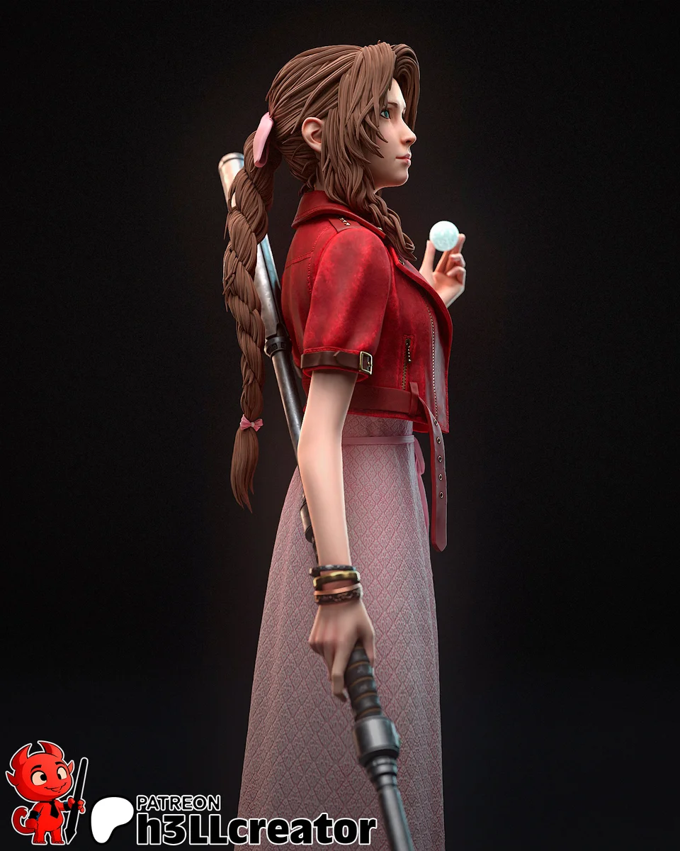 Aerith Gainsborough | Fan Art | 3D Printed Resin Model Garage Kit | *Un-Painted* | H3LL Creator 5