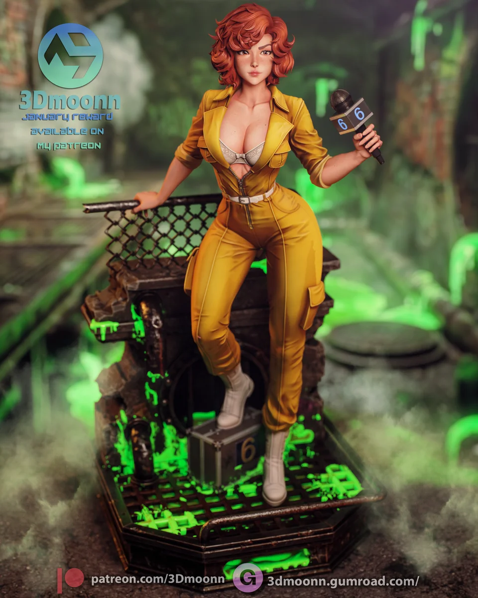 April O'Neil | Fan Art | 3D Printed Resin Model Garage Kit | *Un-Painted* | 3DMoonn 6