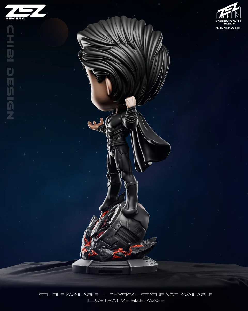 Chibi Superman | Fan Art | 3D Printed Resin Model Garage Kit | *Un-Painted* | ZEZ Studio 3