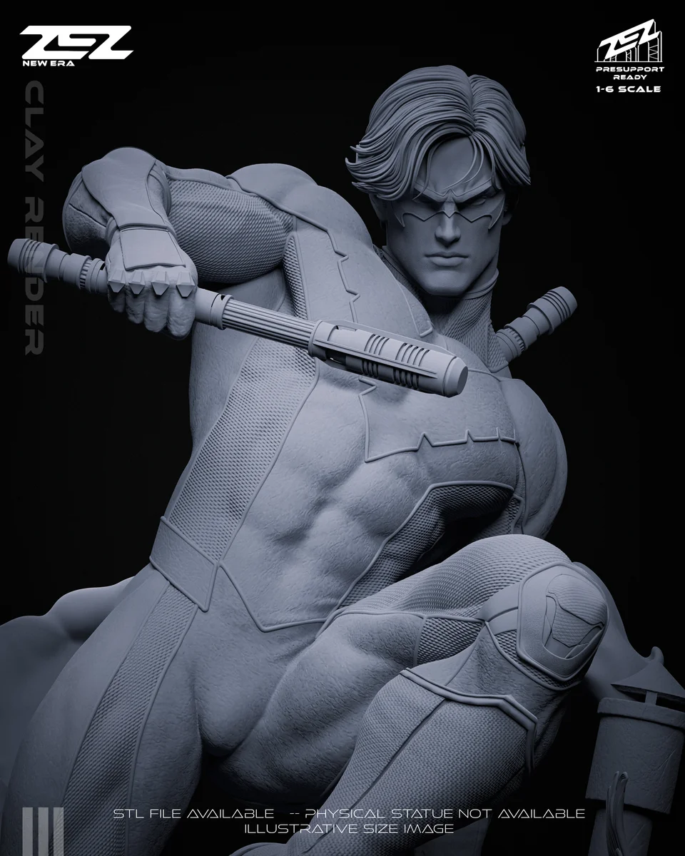 Nightwing | Fan Art | 3D Printed Resin Model Garage Kit | *Un-Painted* | ZEZ Studio 8