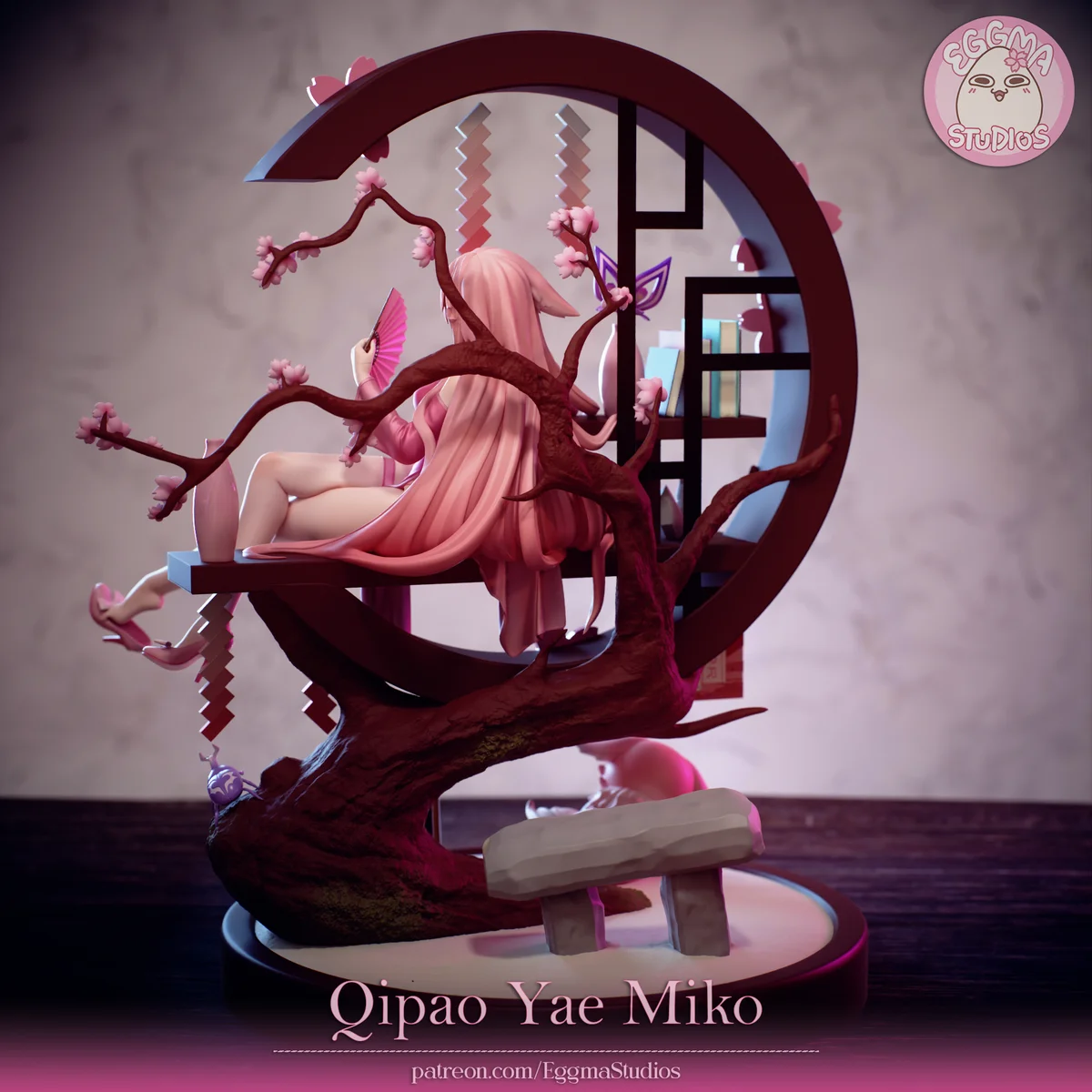 Qipao Yae Miko | Fan Art | 3D Printed Resin Model Garage Kit | *Un-Painted* | EggmaStudios 3