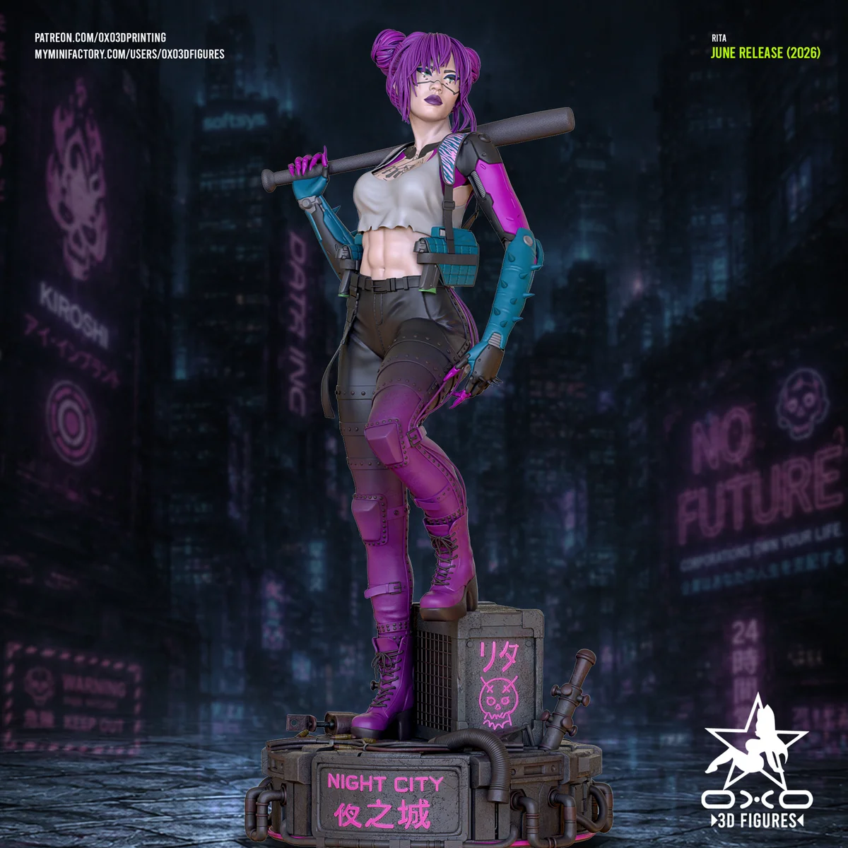 Rita CyberPunk | Fan Art | 3D Printed Resin Model Garage Kit | *Un-Painted* | OXO3D 3