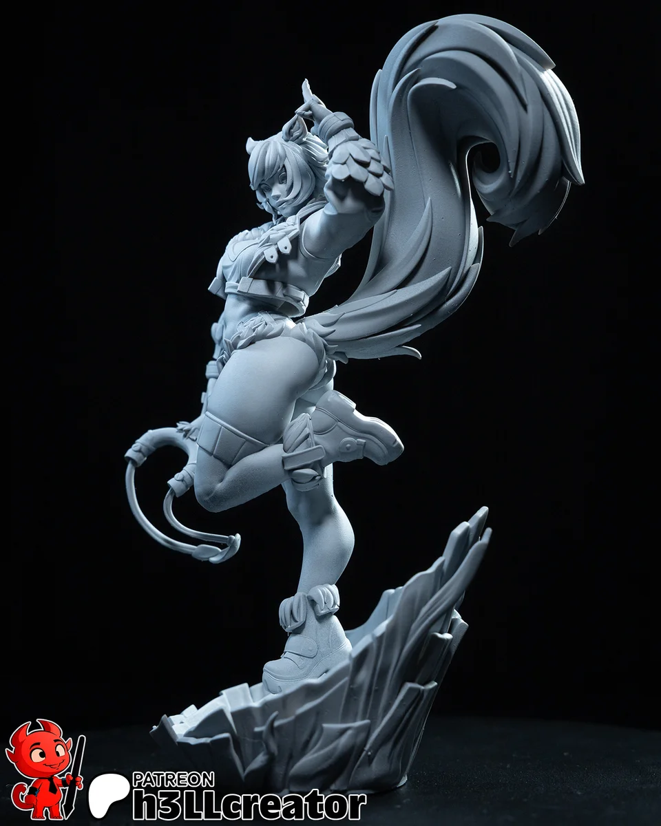 Squirrel Girl | Fan Art | 3D Printed Resin Model Garage Kit | *Un-Painted* | H3LL Creator 12