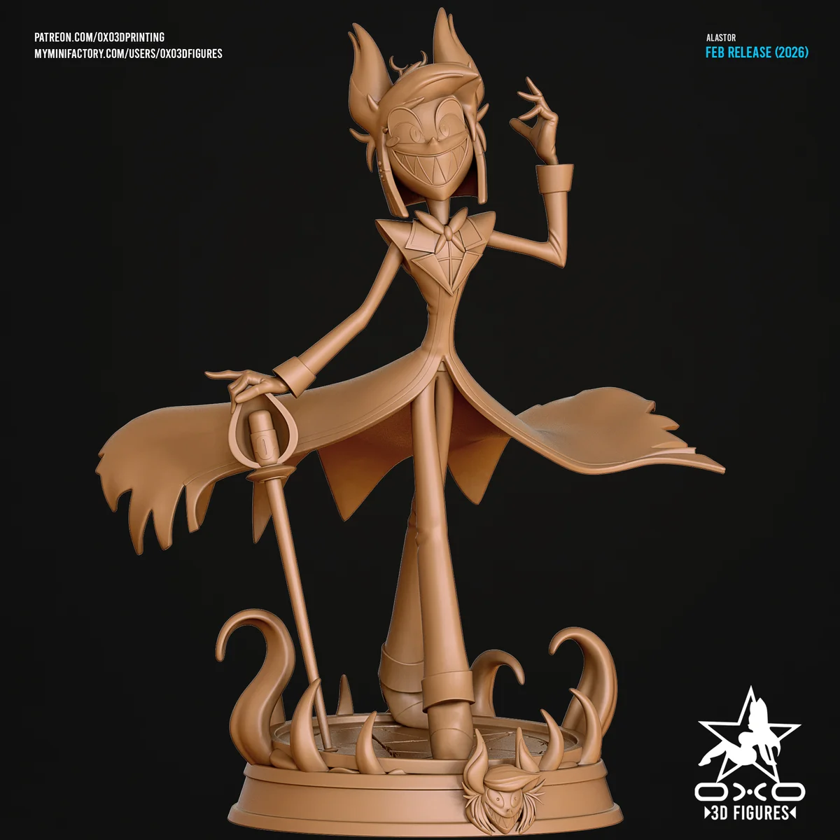 Alastor | Fan Art | 3D Printed Resin Model Garage Kit | *Un-Painted* | OXO3D 6
