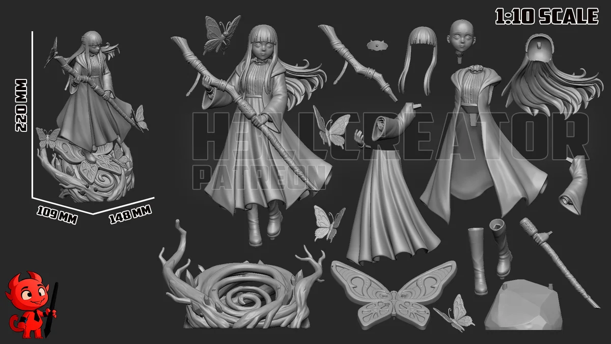 Fern | Fan Art | 3D Printed Resin Model Garage Kit | *Un-Painted* | H3LL Creator 13
