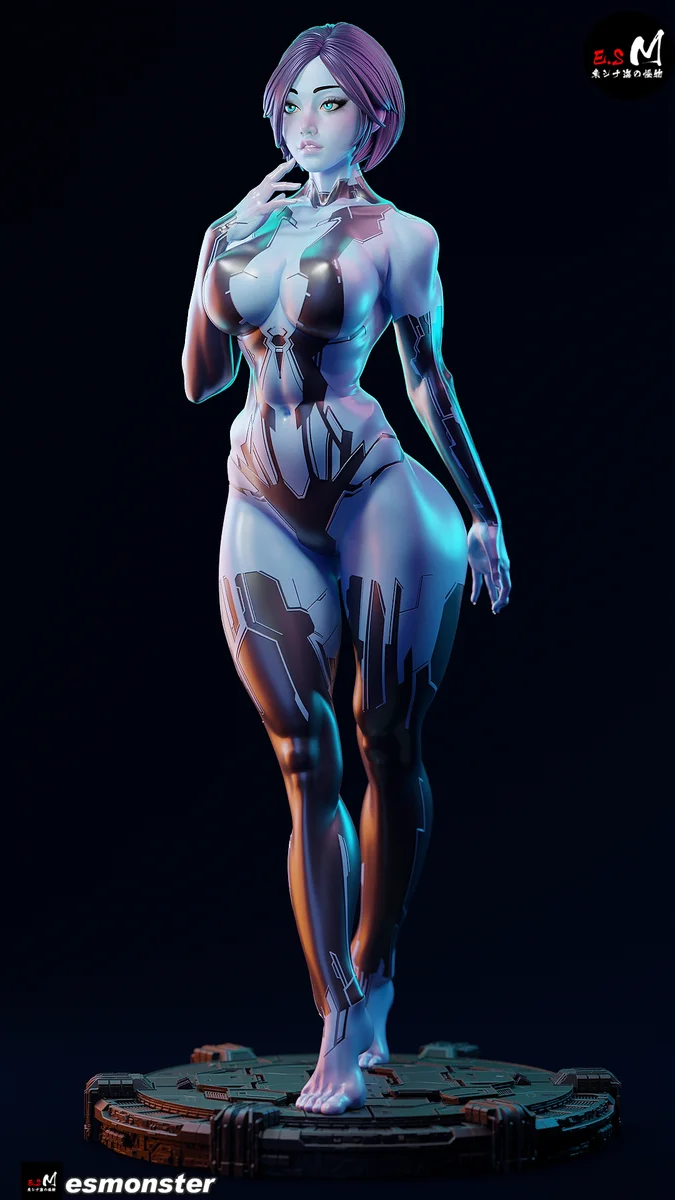 Cortana | Fan Art | 3D Printed Resin Model Garage Kit | *Un-Painted* | ES Monster 34