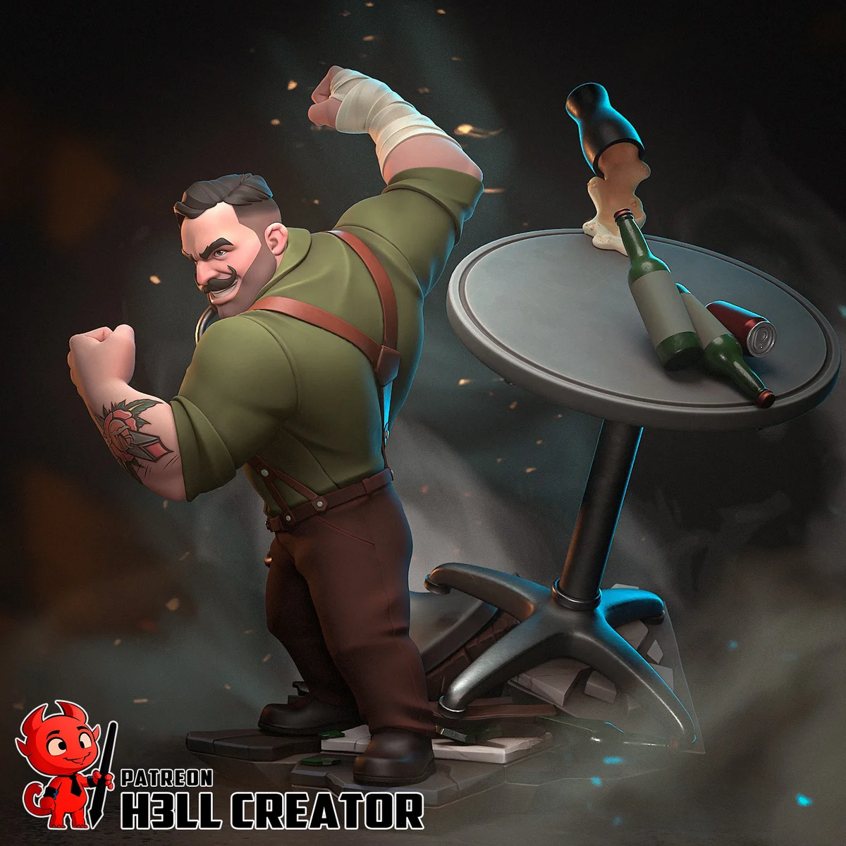 Punch Up | Fan Art | 3D Printed Resin Model Garage Kit | *Un-Painted* | H3LL Creator 3
