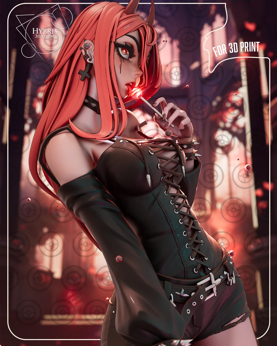 Goth Power | Fan Art | 3D Printed Resin Model Garage Kit | *Un-Painted* | Hybris Studios 3