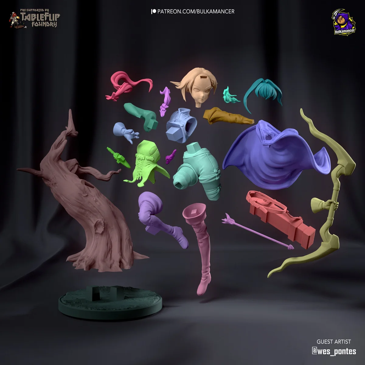 High Elf Archer | Fan Art | 3D Printed Resin Model Garage Kit | *Un-Painted* | Bulkamancer 9