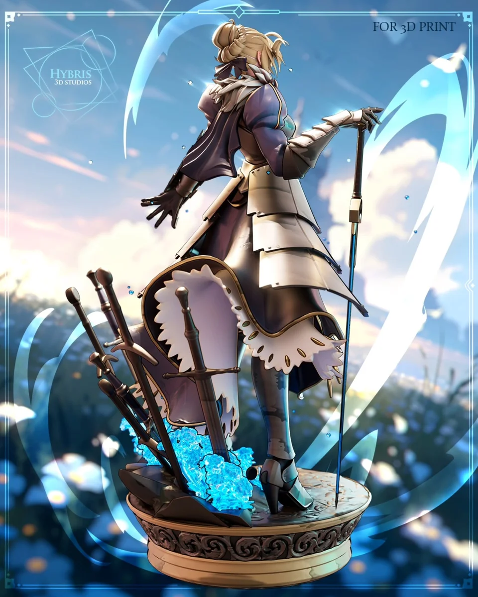 Saber Athoria Pendragon | Fan Art | 3D Printed Resin Model Garage Kit | *Un-Painted* | Hybris Studios 5