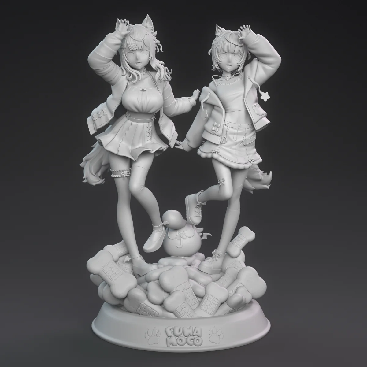 Fuwamoco | Fan Art | 3D Printed Resin Model Garage Kit | *Un-Painted* | Inari Figure 7