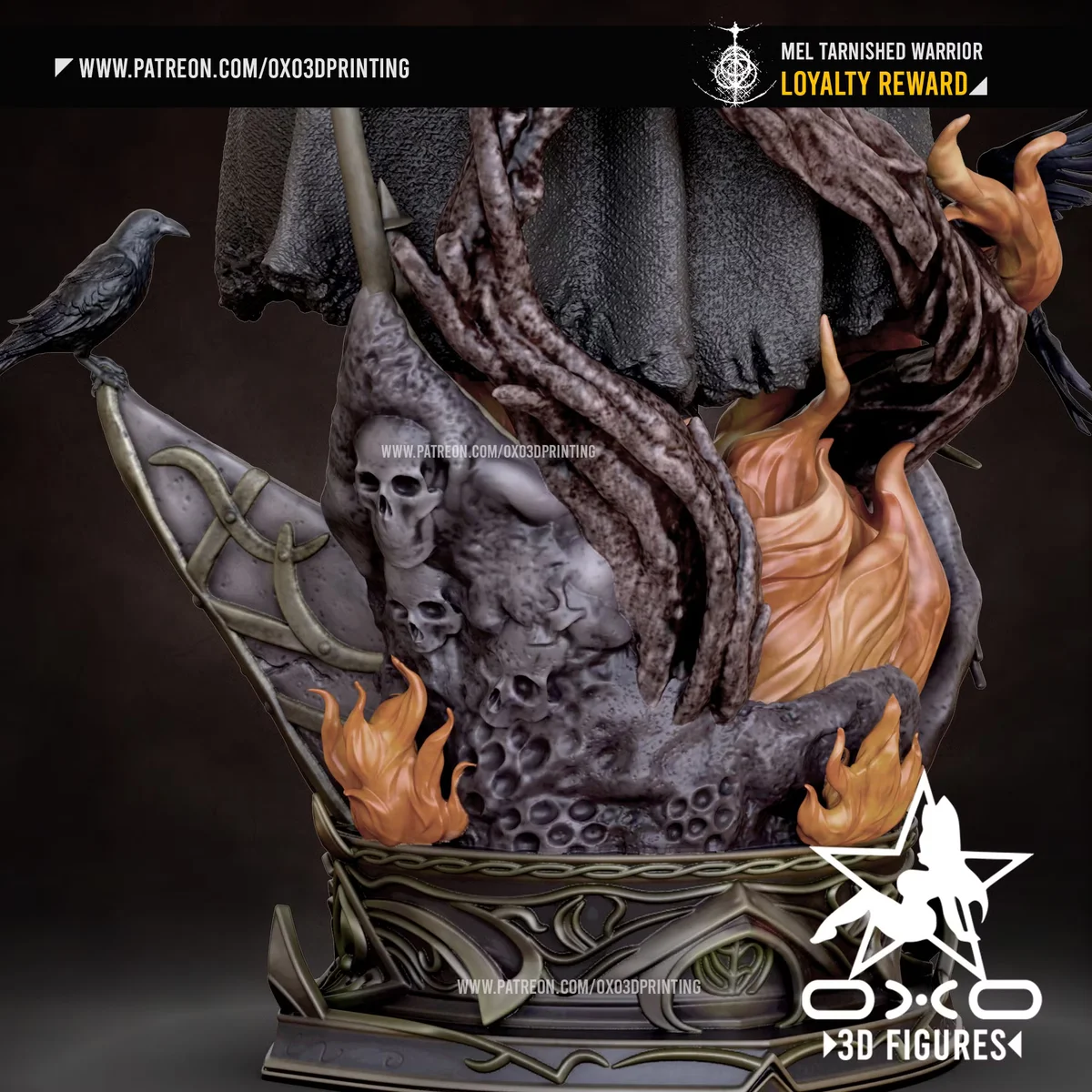 Mel Tarnished Warrior | Fan Art | 3D Printed Resin Model Garage Kit | *Un-Painted* | OXO3D 4