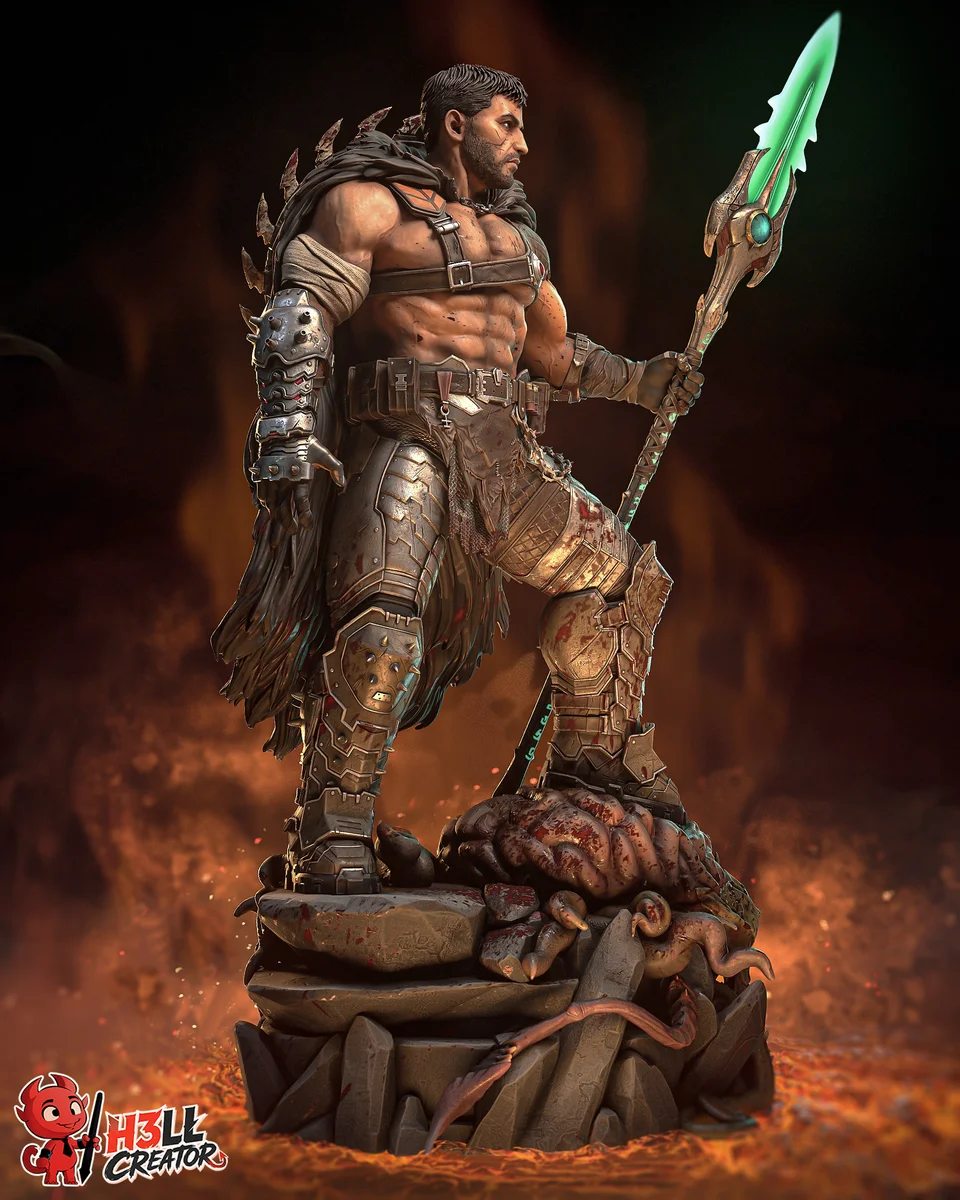 Doom Slayer | Fan Art | 3D Printed Resin Model Garage Kit | *Un-Painted* | H3LL Creator 4