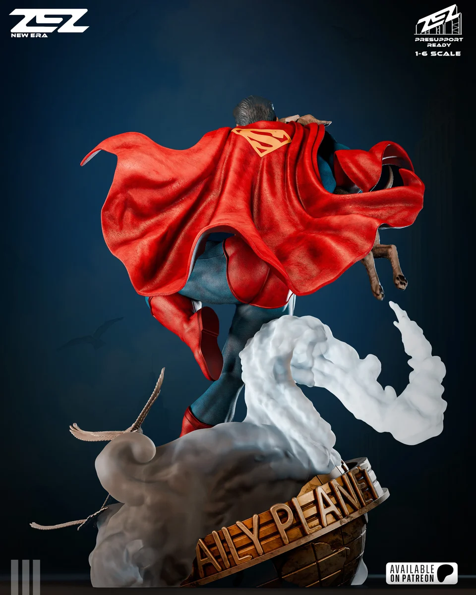 Superman & Krypto | Fan Art | 3D Printed Resin Model Garage Kit | *Un-Painted* | ZEZ Studio 4