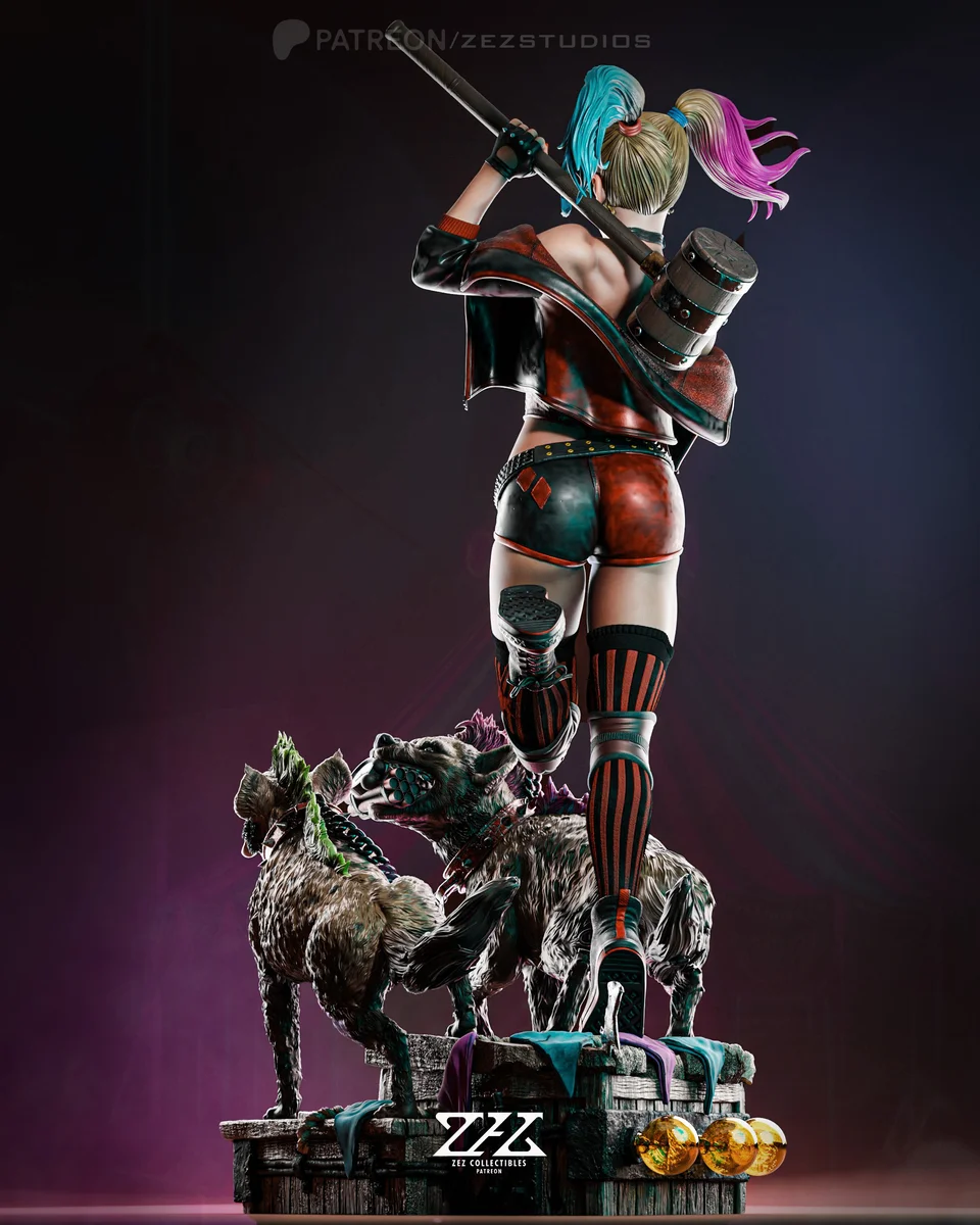 Harley Quinn | Fan Art | 3D Printed Resin Model Garage Kit | *Un-Painted* | ZEZ Studio 4