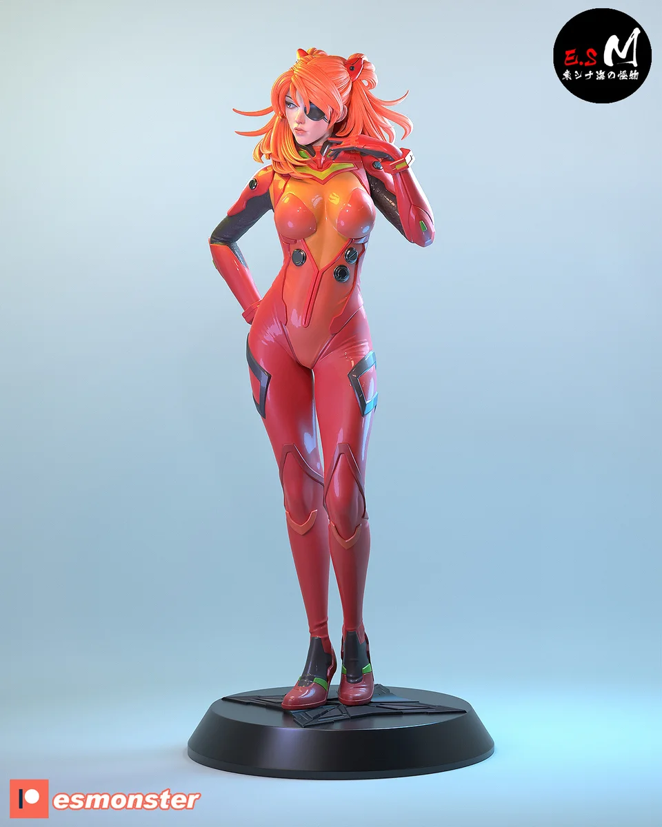 Asuka | Fan Art | 3D Printed Resin Model Garage Kit | *Un-Painted* | ES Monster 3