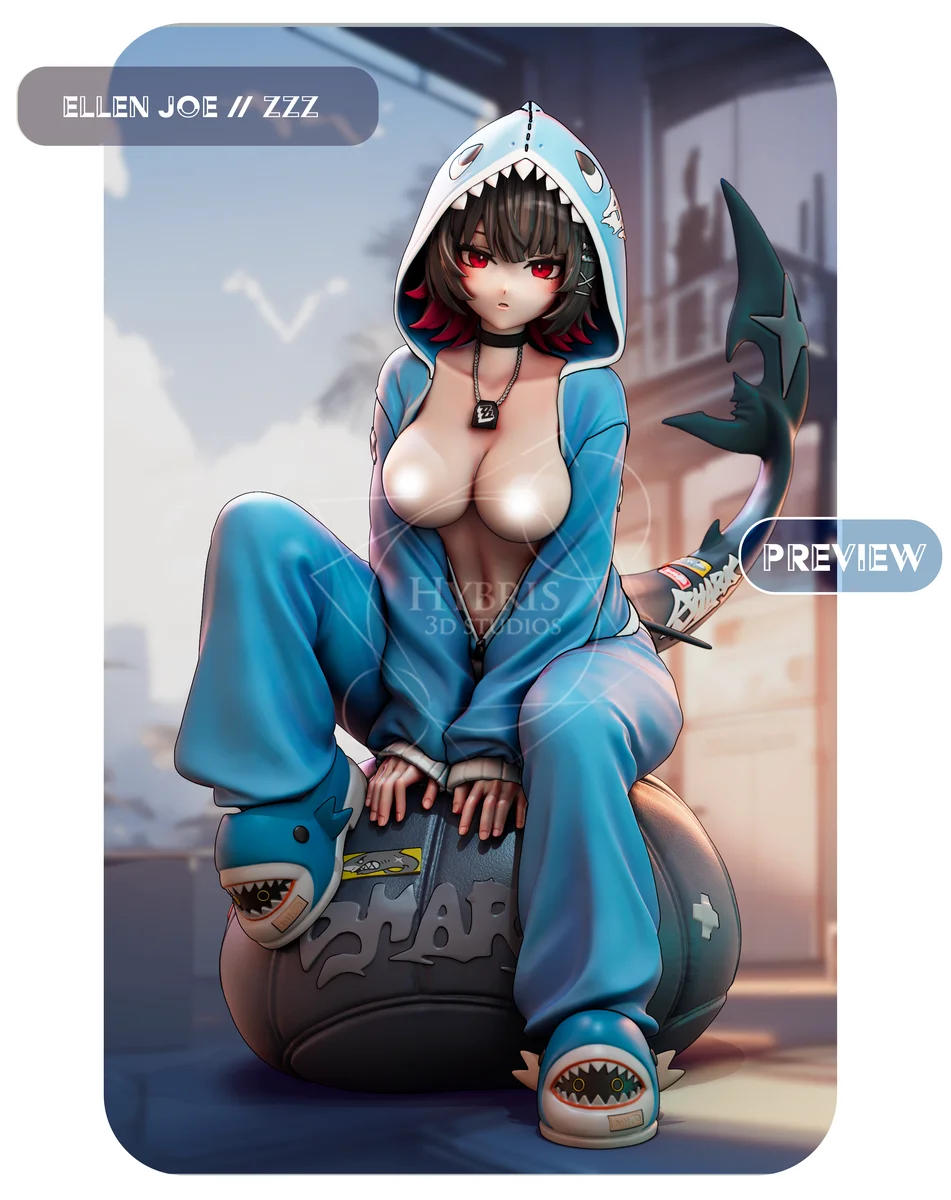 Ellen Joe - Shark Pajamas | Fan Art | 3D Printed Resin Model Garage Kit | *Un-Painted* | Hybris Studios 3