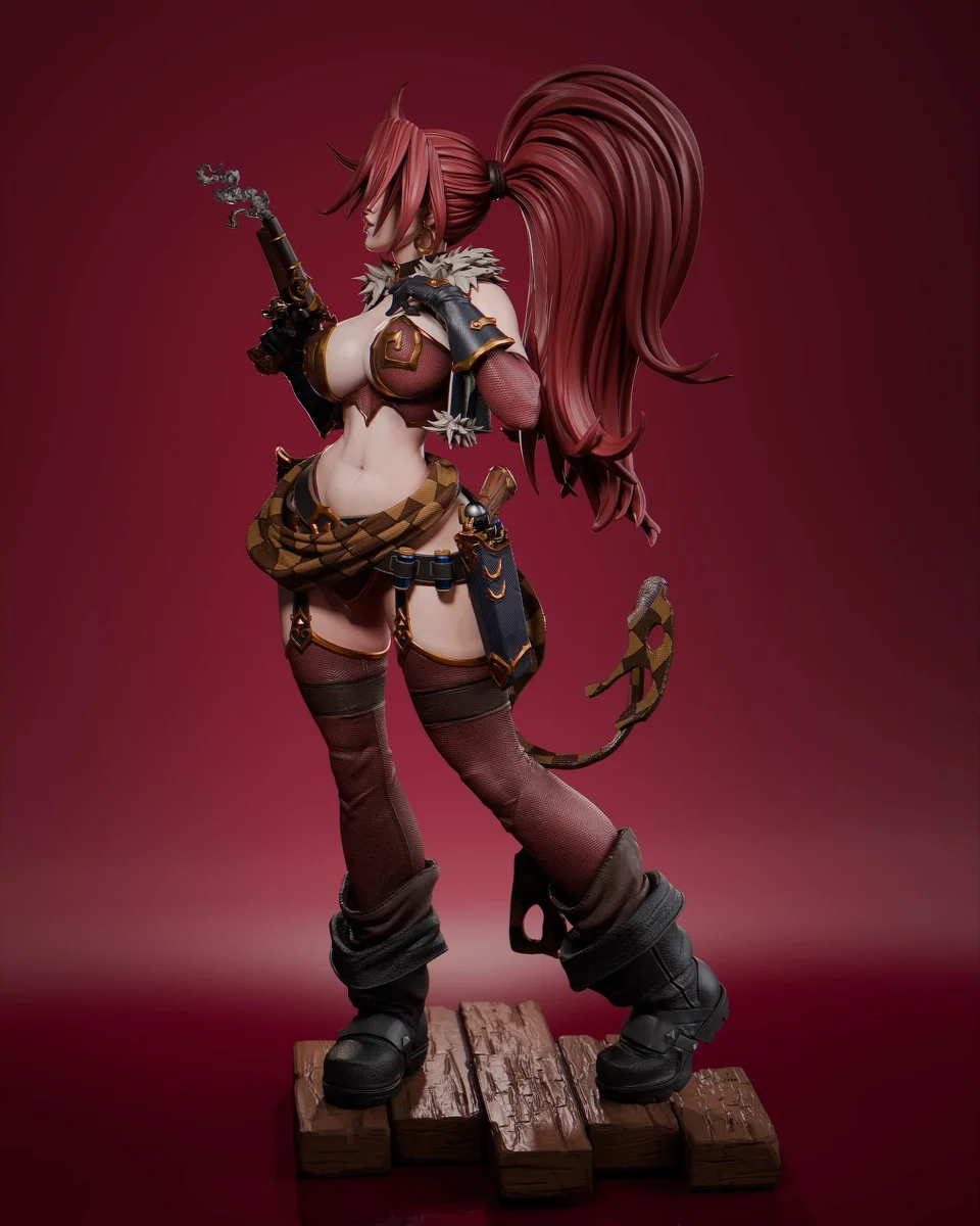 Red Monika | Fan Art | 3D Printed Resin Model Garage Kit | *Un-Painted* | Abe3D 3