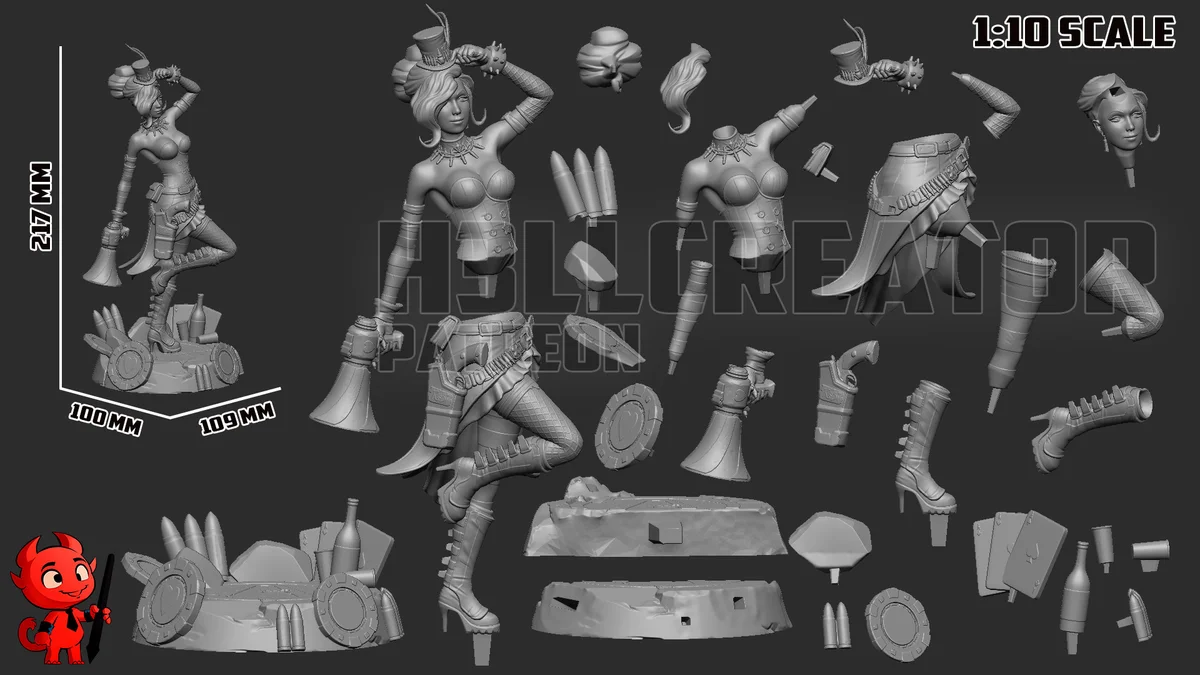 Mad Moxxi | Fan Art | 3D Printed Resin Model Garage Kit | *Un-Painted* | H3LL Creator 13