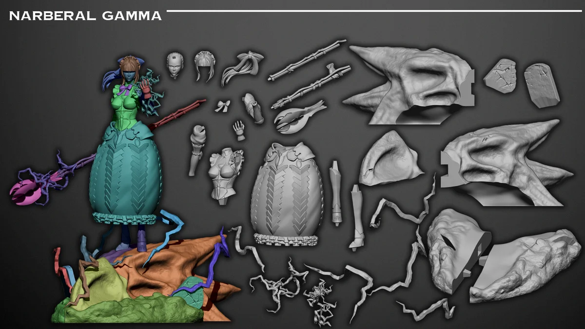 Narberal Gamma | Fan Art | 3D Printed Resin Model Garage Kit | *Un-Painted* | Inaki Sculpts 4