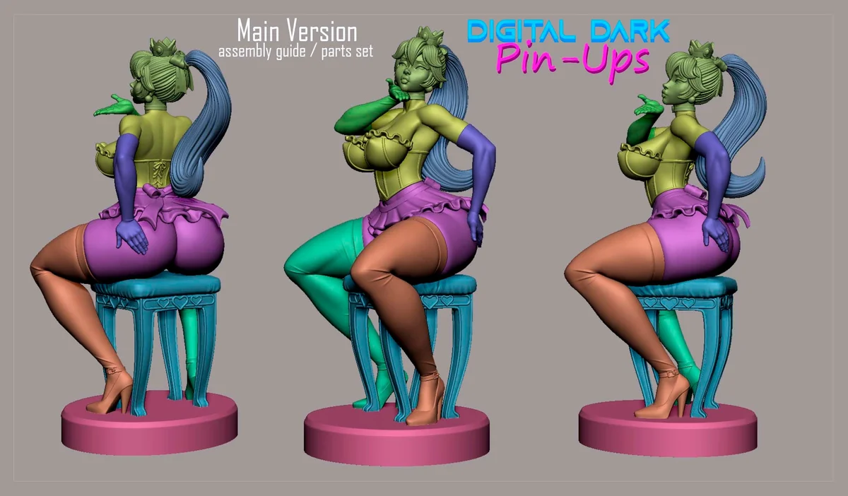 Miss P | Fan Art | 3D Printed Resin Model Garage Kit | *Un-Painted* | Digital Dark 4