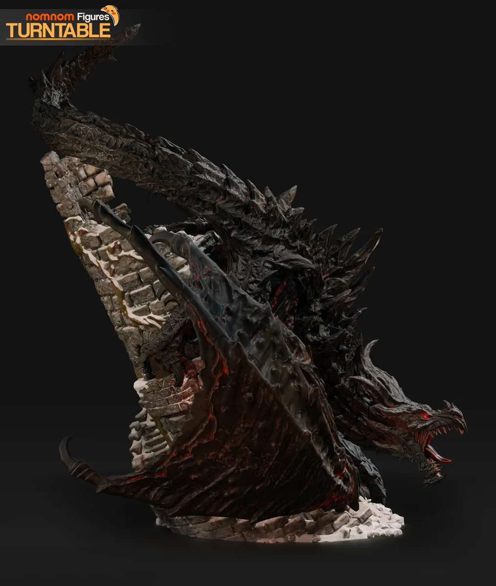 Alduin | Fan Art | 3D Printed Resin Model Garage Kit | *Un-Painted* | Nomnom 6
