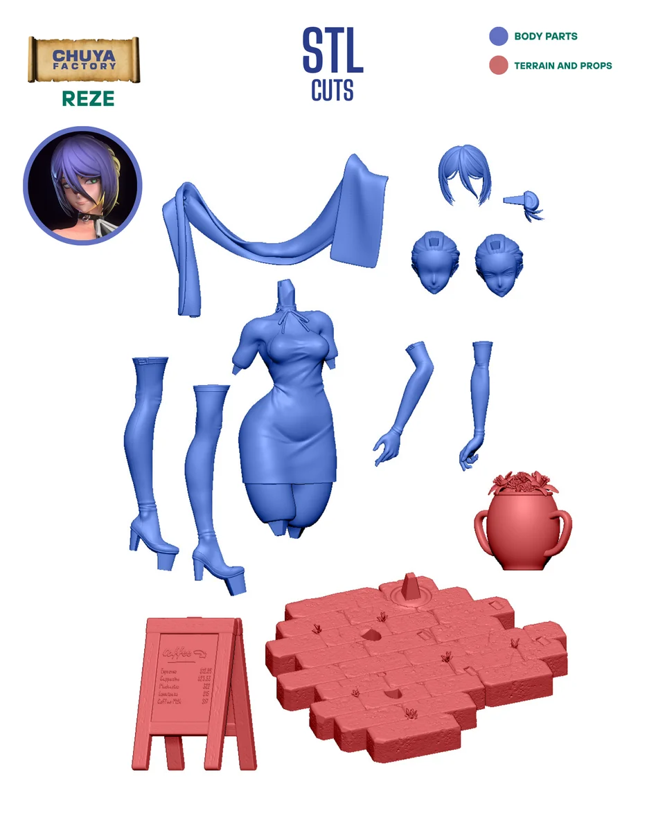 Reze | Fan Art | 3D Printed Resin Model Garage Kit | *Un-Painted* | Chuya Factory 15