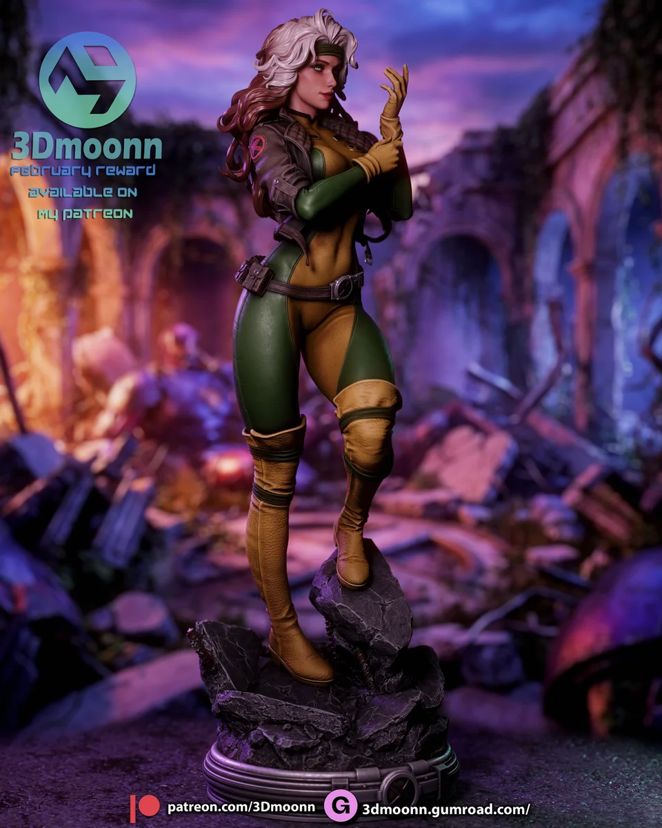 Rogue | Fan Art | 3D Printed Resin Model Garage Kit | *Un-Painted* | 3DMoonn 7