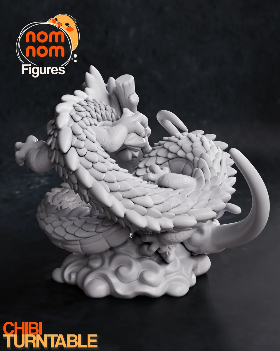 Chibi Shenron with Goku | Fan Art | 3D Printed Resin Model Garage Kit | *Un-Painted* | Nomnom 5