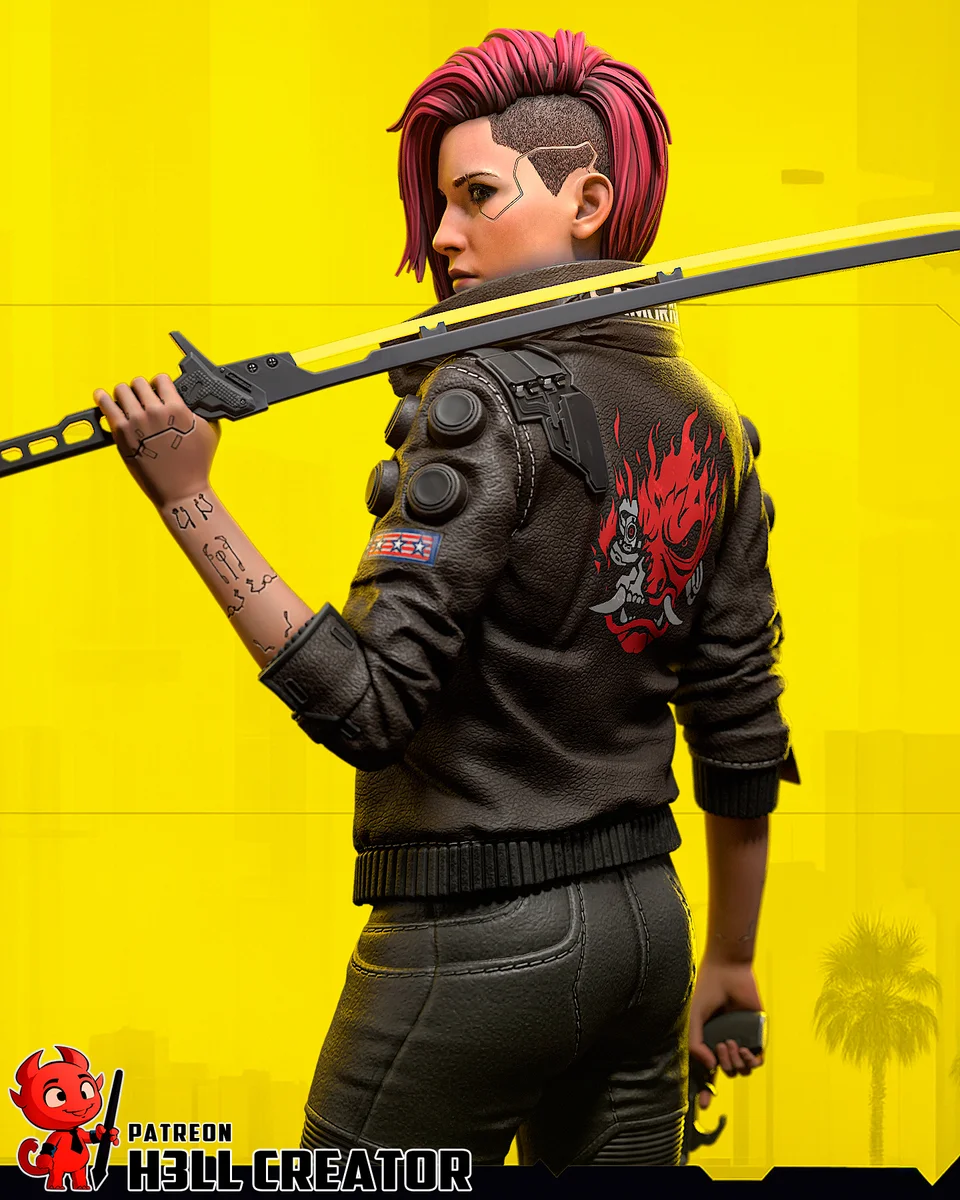Female V | Fan Art | 3D Printed Resin Model Garage Kit | *Un-Painted* | H3LL Creator 8