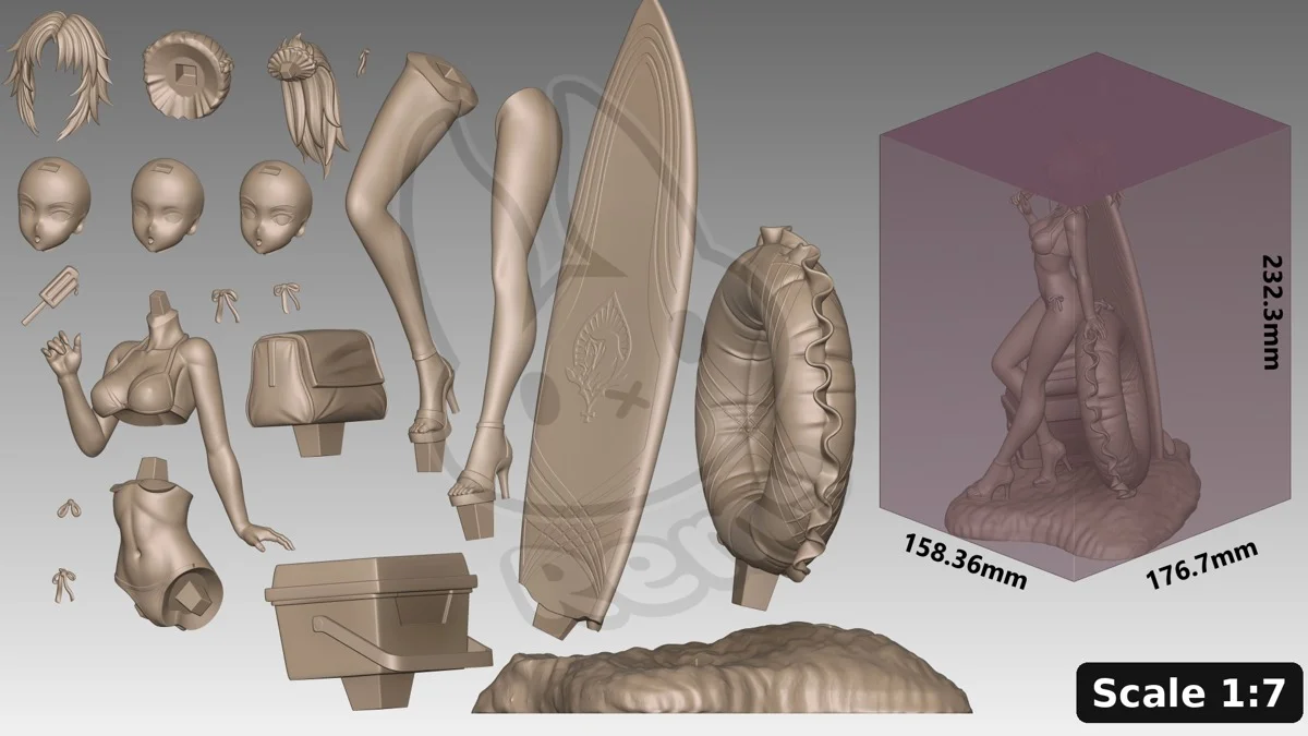 Mordred (Summer) | Fan Art | 3D Printed Resin Model Garage Kit | *Un-Painted* | Remy Sculpts 6