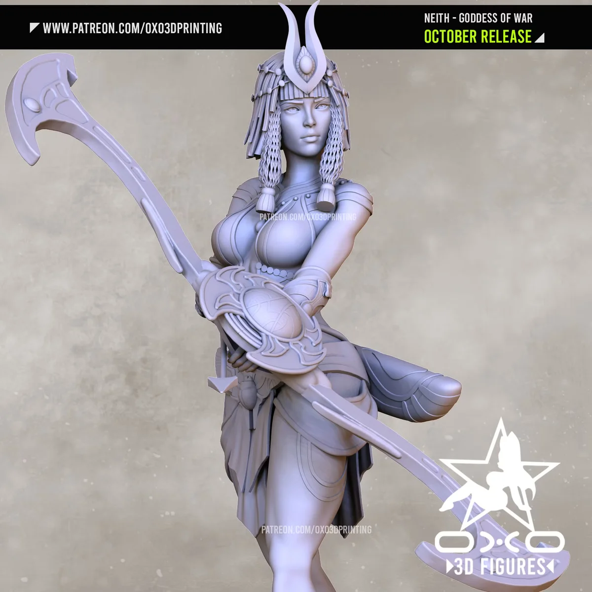 Neith | Fan Art | 3D Printed Resin Model Garage Kit | *Un-Painted* | OXO3D 4