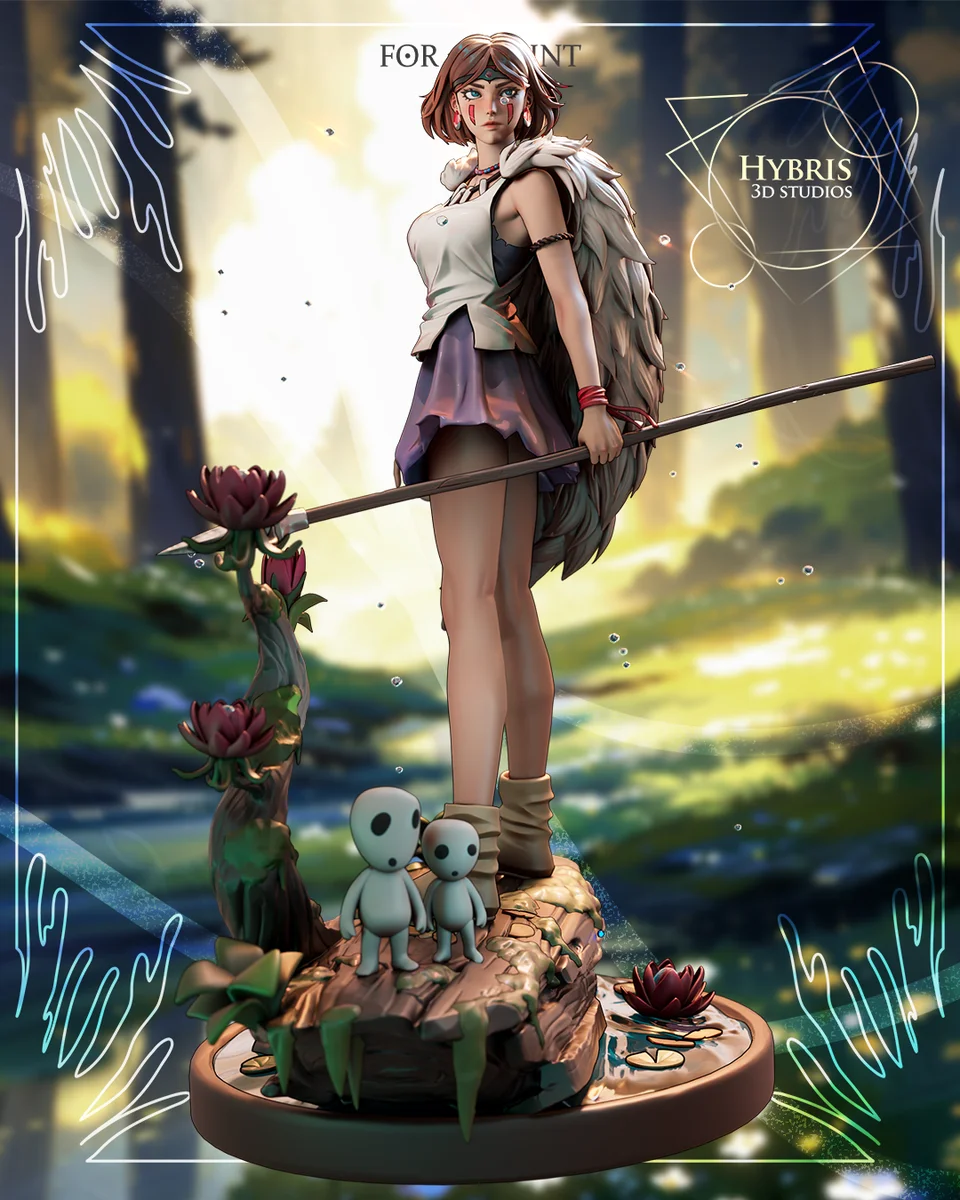 Princess Mononoke | Fan Art | 3D Printed Resin Model Garage Kit | *Un-Painted* | Hybris Studios 4