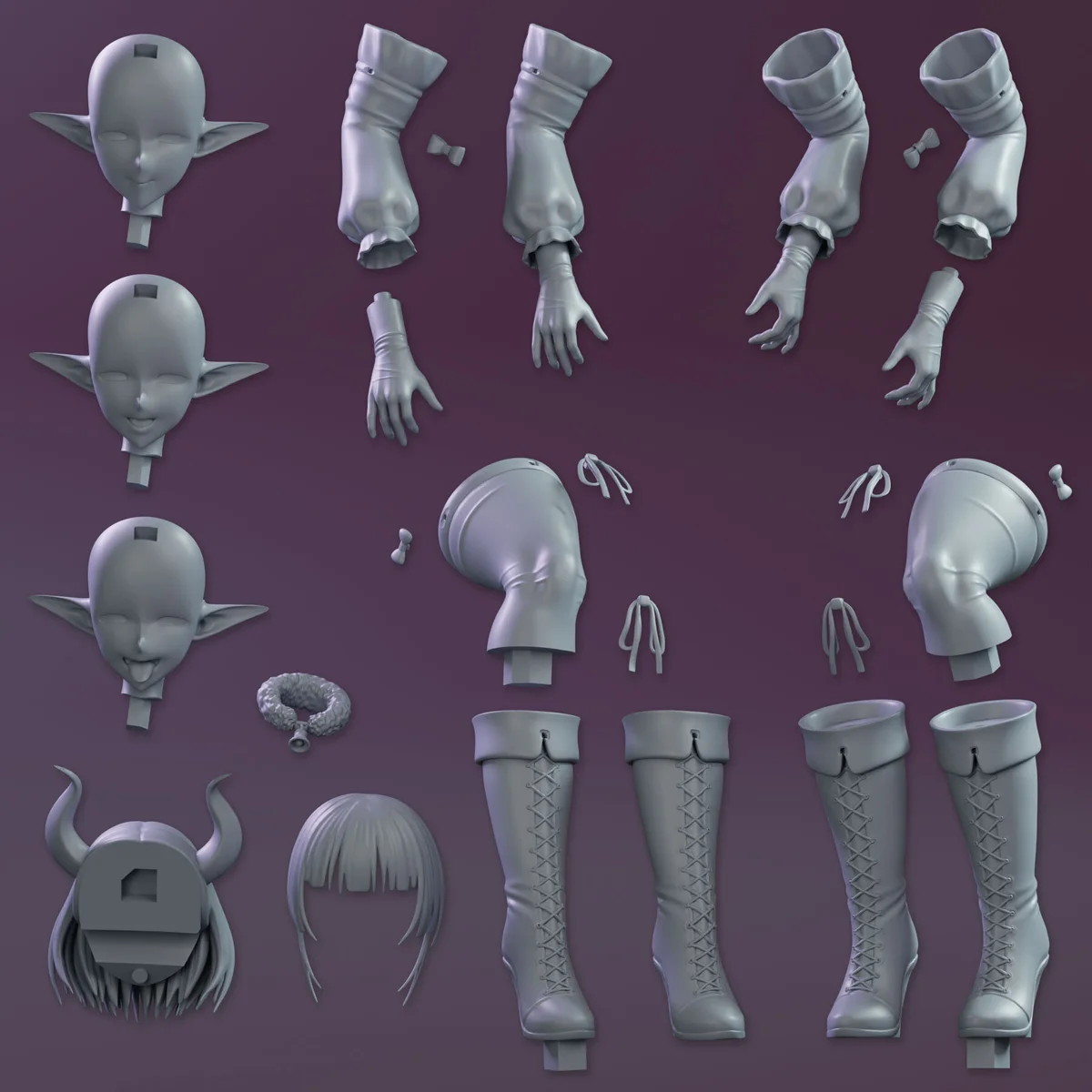 Demon Girl | Fan Art | 3D Printed Resin Model Garage Kit | *Un-Painted* | KiTNo 8