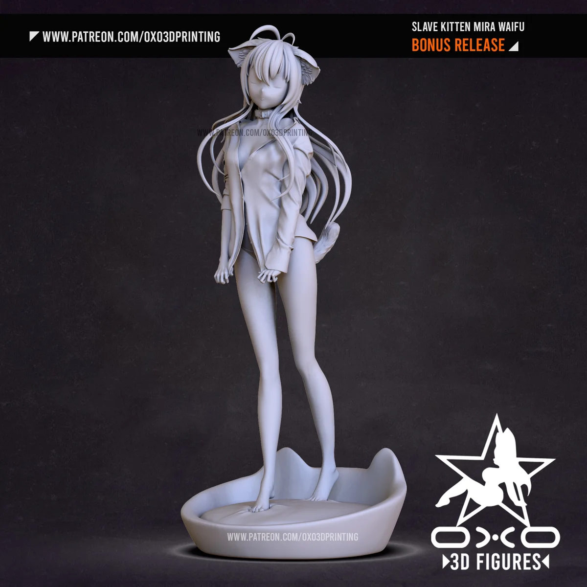 Slave Kitten Mira | Fan Art | 3D Printed Resin Model Garage Kit | *Un-Painted* | OXO3D 7