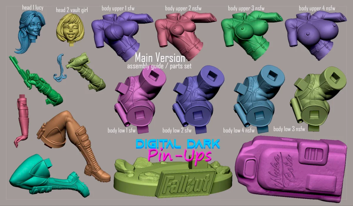 Lucy | Fan Art | 3D Printed Resin Model Garage Kit | *Un-Painted* | Digital Dark 9