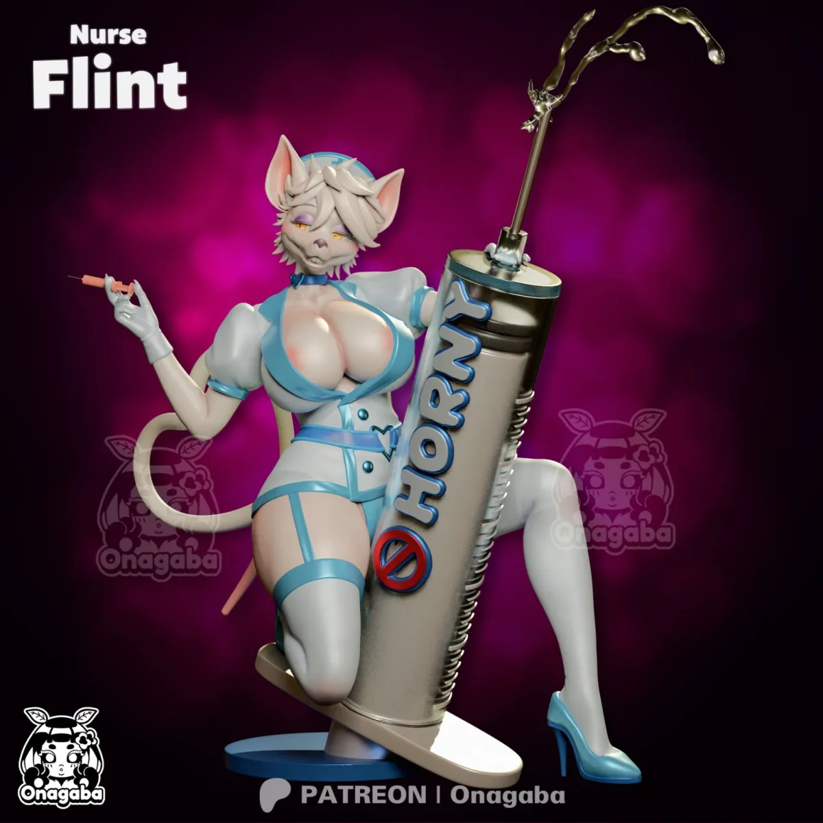 Nurse Flint | Fan Art | 3D Printed Resin Model Garage Kit | *Un-Painted* | ONAGABA 9